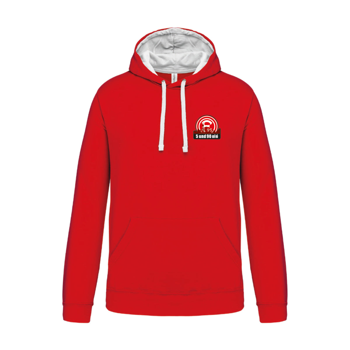 5 und 90 - Hoodie zweifarbig