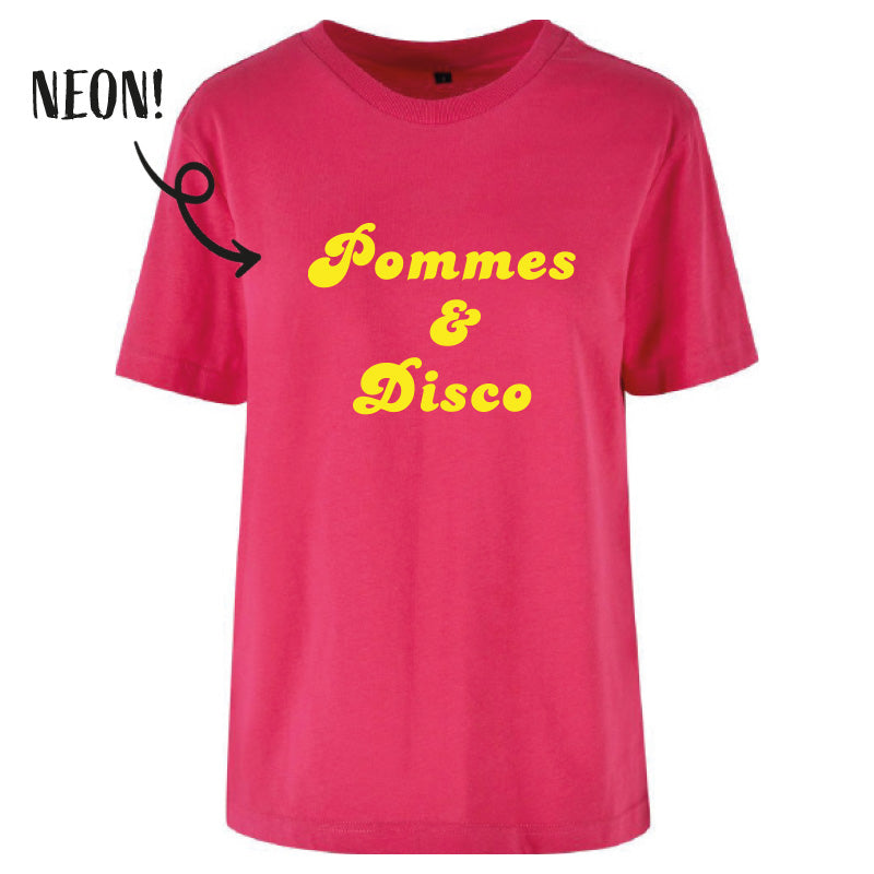 JayKay Ladies T-Shirt "Pommes & Disco" Neongelb