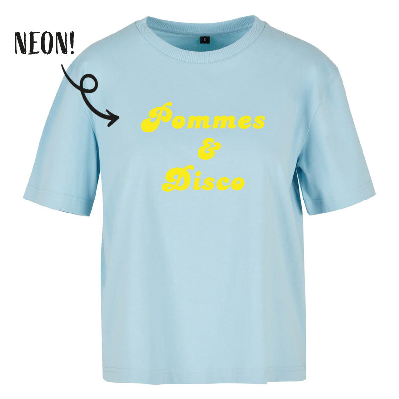 JayKay Ladies T-Shirt "Pommes & Disco" Neongelb