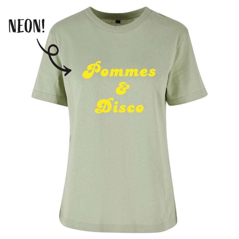 JayKay Ladies T-Shirt "Pommes & Disco" Neongelb