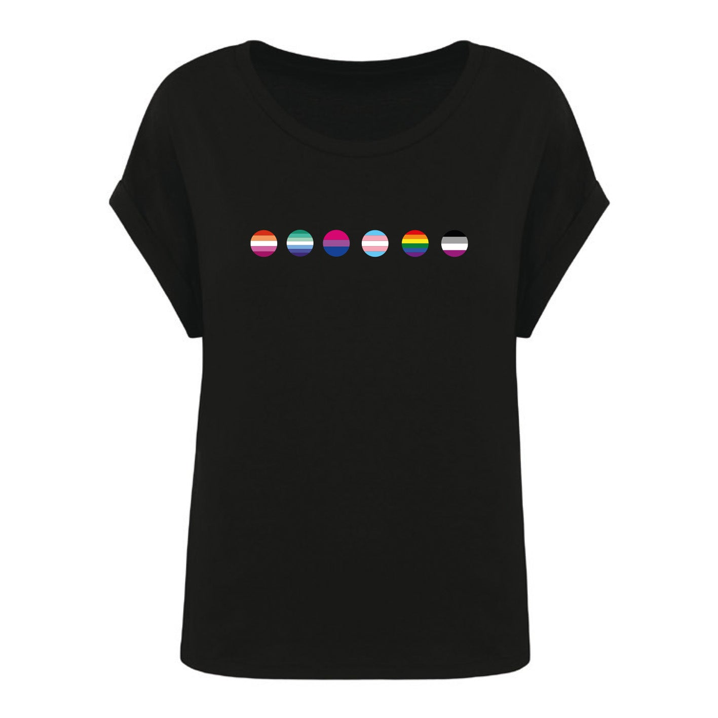 Rainbow - Damenshirt  Schwarz "Regenbogen"