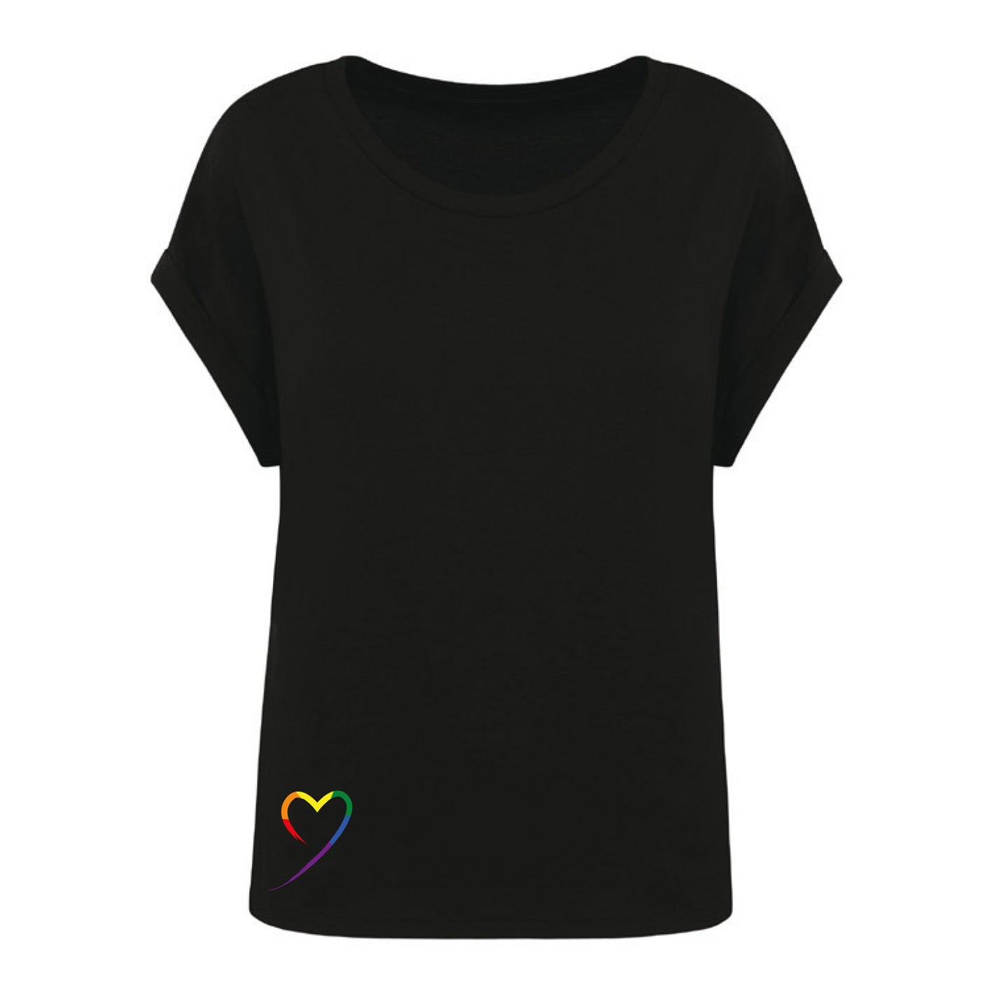 Rainbow - Damenshirt  Schwarz "Regenbogen"