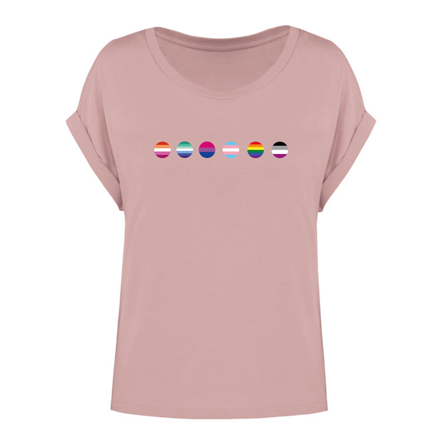 Rainbow - Damenshirt  Rosa "Regenbogen"